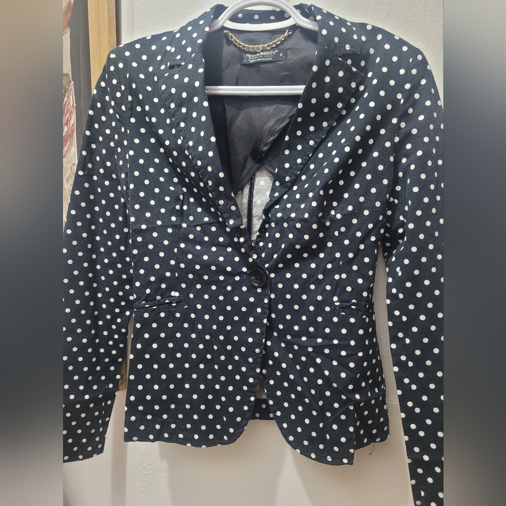 Polka dot blazers, small size,black and white